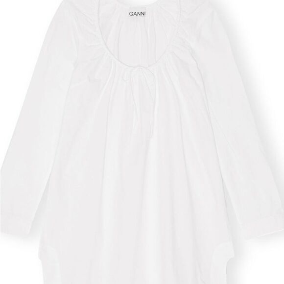 NWT GANNI COTTON POPLIN SQUARE-NECK MINI DRESS - Picture 4 of 10